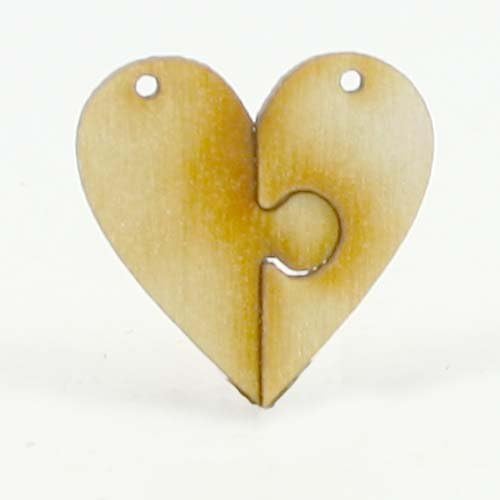 Mylittlewoodshop Package of 6 - Heart Puzzle - 1 inch x 1 inch and 1/8 inch thick unfinished wood (LC-HART01)