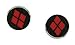 DC Comics Harley Quinn Black Plated Logo Stud Earrings
