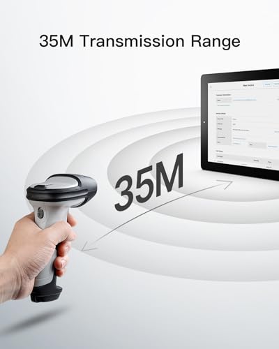 Inateck Bluetooth Barcode Scanner, 1 Charge 180 Days Standby, 115FT Range, Automatic Fast and Precise scanning, BCST-70 | Fast & Precise 1D Scanning, TPU Protective Case, 6ft Drop-Resistant, Editable Prefix/Suffix, Hide Barcode