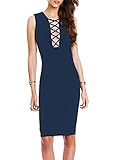 Romastory Women's Summer Sleeveless Bodycon Stretch Evening Club Bandage Dresses (M, Blue)