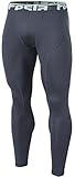 TM-YUP33-DGY_Large Tesla Men's Thermal Wintergear Compression Baselayer Pants Leggings Tights YUP33