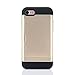 iPhone 7 Plus Case, Moonmini Card Holder Slim Fit Dual Layer Protection Wallet Card Slot Shockproof Bumper Cover for iPhone 7 Plus (2016) - Golden