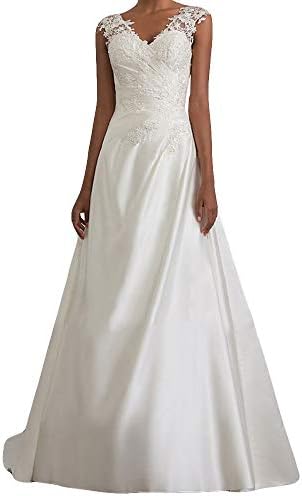 Caopixx Dress for Women Sweetheart Straps Plus Size Wedding Dress Lace Wedding Gowns Mermaid for Bride Beige