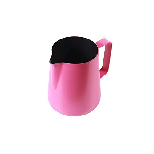 Coloured Milk Jugs Stainless Steel - 21oz (600ml) - Milk Foaming Jug (Pink) Coloured Milk Jugs Stainless Steel - 21oz (600ml) - Milk Foaming Jug (Pink)