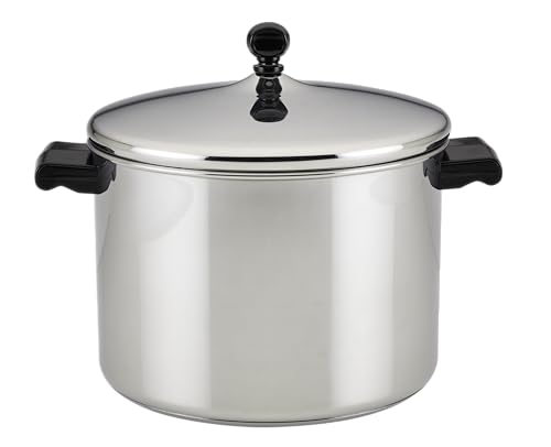 Farberware Klassischer Suppentopf mit Deckel, Edelstahl, 8 l, silberfarben