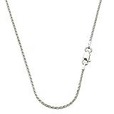 Sterling Silver 1.5mm Diamond-Cut Rope Nickel Free Chain Necklace Italy
