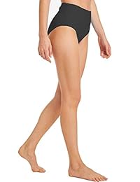 Micosuza - Bañador para mujer con parte inferior de cintura alta, estilo retro básico, con cobertura completa