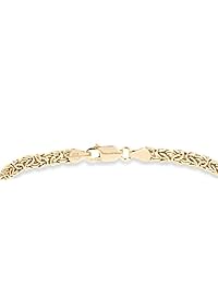 MiaBella 925 Sterling Silver or 18K Gold Over Silver Italian 4mm Byzantine Link Chain Bracelet or Anklet Ankle Bracelet for Women Teen Girls, 6.5, 7, 7.5, 8, 9, 10 Inch 925 Italy