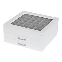 Mele & Co. Liza Glass Top White Jewelry Box - 10W x 4.5H in.