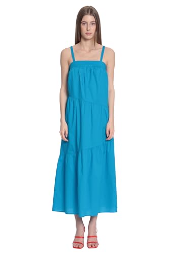 Donna Morgan Women's Sleeveless Maxi Dress with Diagonal Tiers, Hawaiian Ocean