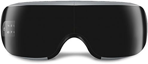 Eye Massager Foldable Portable Rechargeable Eyestrain Relief Heat Compression Function Support Wireless Bluetooth for Apple iPhones iPods MP3 Protect Eye fatigue Travel gift (black)