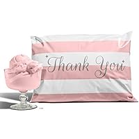 10x13 Pack of 100 Bubble Gum Reusable Poly Mailers Eco-Friendly Pink Thank You Double Seal Pull Tab Designer Boutique Poly a la Mode