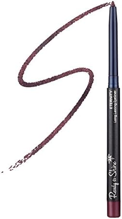 Raspberry Eternity All Natural Waterproof Mechanical Eyeliner With Built In Sharpener, Eggplant Creamy Easy Glide Formula Slides On Smooth Stays Soft For Blending, Moisturizing Jojoba Oil & Vitamin E