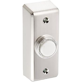 NuTone PB69LSN Wired Lighted Door Chime Push Button, Satin