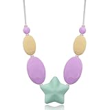 MEGODAY Silicone Teether Necklace,Sensory Chewlery for Autism ADHD Fidget Boys & Girls,16