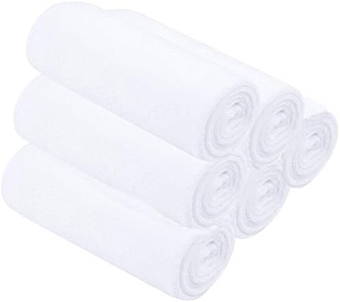 Microfiber Facial Cleaning Cloths Makeup Removing Cloths Fast Drying Face Washcloths 12 inch x 12 inch 6 pack (White)