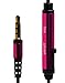 Bastex Universal Earphone/Ear Buds 3.5mm Stereo Headphones in-Ear Tangle Free Cable Built-in Microphone Earbuds iPhone iPod iPad Samsung Android Mp3 Mp4 More-Hot Pink/Blackthumb 3