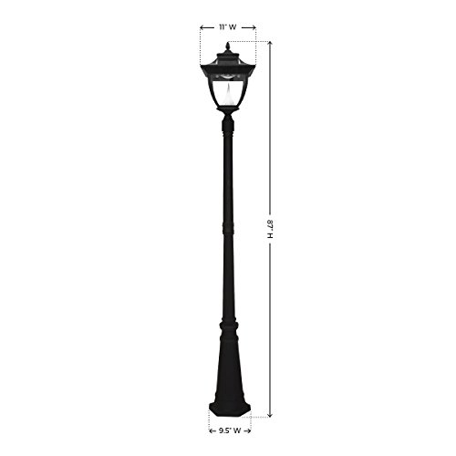 Gama Sonic Pagoda Solar Outdoor Lamp Post GS-104S - Black Finish