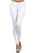 Fashion Mic Womens Pull On Cotton Blend Color Jeggings with Orange Stitching (ML, White)