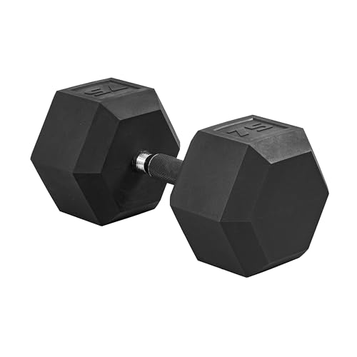 CAP Barbell Coated Dumbbell Weights with Padded Grip, Single, 75 Pounds