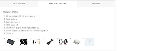 Waveshare 10.1inch HDMI LCD(B) (with case) IPS Touchscreen 1280x800 Capacitive Display Supports Raspberry Pi 3 B/2 B/B+/A+ Banana Pi/Pro BeagleBone Black Supports Multi Systems