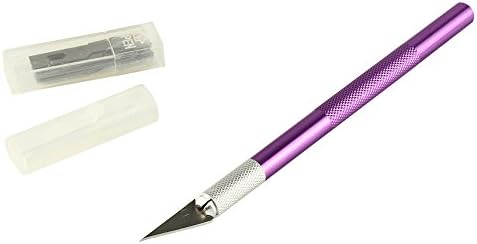 ZERRO Craft Hobby Knife Precision Carving Pen Knife Set--10pcs Blades with Safety Cap(Purple)