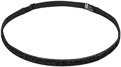 Bani Bands Women's Glitter Skinny Adjustable Headband with Non-Slip Lining, Black