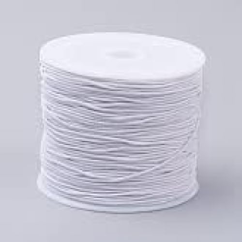 The Orange Emporium Elastic Cords, Stretchy String, for Bracelets, Necklaces, Jewelry Making, White, 0.6mm, about 35m / roll