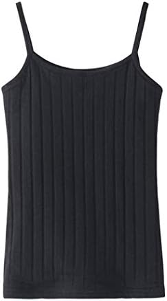 ZMHaierle Women's Slim Spaghetti Straps Thermal Cami Skinny Fleece Lined Tops