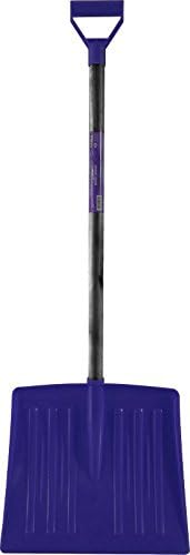 Superio Kids Snow Shovel Plastic Small Shovel for Snow Removal with Wooden Handle Heavy Duty 12" Blade, Navy 1 Pack