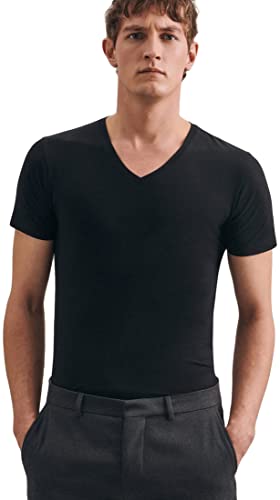 T-shirt homme Seidensticker - coupe classique - uni - col V - manches courtes - stretch