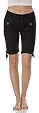 Classic Designs Juniors Stretch Poplin Cargo Bermuda Shorts with Elastic Waist