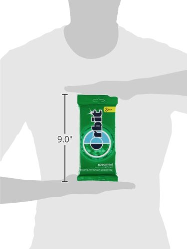 ORBIT SPEARMINT SUGAR FREE CHEWING GUM, 3 PACKS OF 14-PIECES (42 TOTAL PIECES)