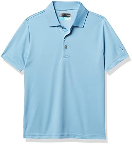 PGA TOUR Boys’ Mens Airflux Solid Mesh Short Sleeve Golf Polo Shirt