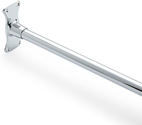 Naiture 60" L X 27" W Stainless Steel D Shaped Shower Curtain Rod Chrome Finish