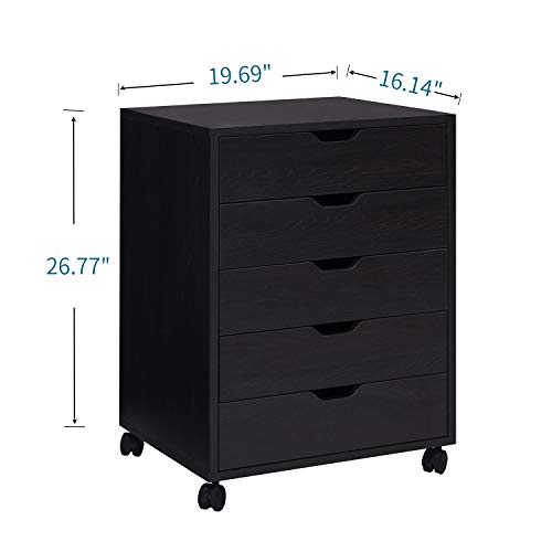 Vicllax 5 Drawer Unit Mobile File Under Desk Storage Cart for