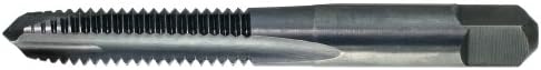 Drillco 2100N Series High Speed Steel Nitro Spiral Point Threading Tap, Black Oxide Finish, Round with Square End Shank, Plug Chamfer, 5/16"-18 UNC Thread (Pack of 6)