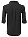 DRESSIS Women's Roll Up Sleeves Button Down Blouse