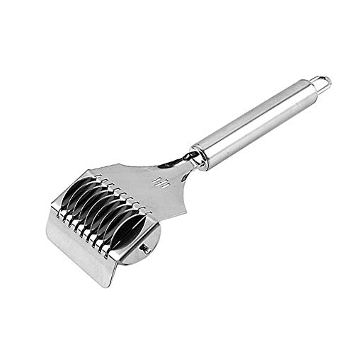 9.1x2.5x2.83in High Grade Stainless Steel Noodle Lattice Roller Docker Dough Cutter Pasta Spaghetti Maker,The Knife Wheel Can Cut Out 8 Noodles,for Kitchen Cooking Tools