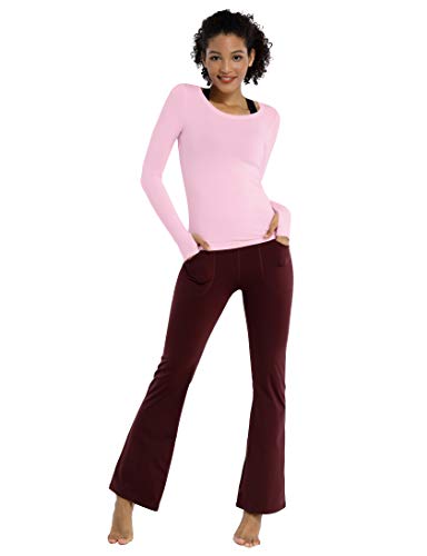 BUBBLELIME Open Back Shirts for Women Activewear Workout Clothes Fitness Long Sleeve Comfortable
