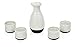 True Fervor 5pcs Ceramic Sake Set, 4 3.5oz Saki Cup Set & 1 8oz Sake Bottle Carafe - Traditional Japanese Tokkuri & Saki Cups Drink Gift Essentials - White