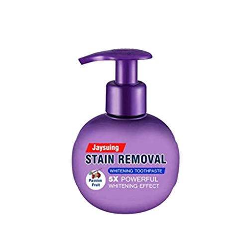 Strengthening Stain Removal Gel Toothpaste Teeth Whitening Toothpaste Fight Bleeding Gums White Toothpaste, Natural, Vegan, Paraben-Free, Anti-Cavity, Pump Packaging (Passion fruit)