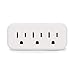 3 Outlet Wall Adapter Extender, Mini Grounded Plug Splitter, 15A/125V/1875W, ETL Listed, White, 5 Pack