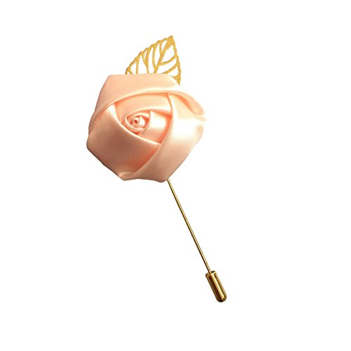 WeddingBobDIY 12Pieces/lot Groom Boutonniere Wedding Silk Rose(3.5cm) Flowers Accessories Prom Pin Man Suit Decoration Champagne