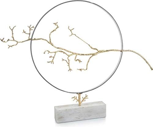 John Richard Sculpture Statue Branch Ring Creamy White Wax-Cast Brass Ma