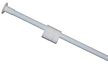 Ekershop DUSCHVORHANG STANGE TELESKOPSTANGE DUSCHSTANGE 150-270 cm WEISS inkl. Ringe LANG NEU