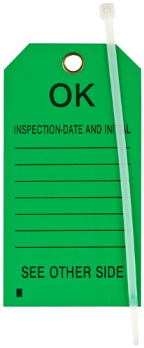 Brady 86572 5-3/4" Height, 3" Width, B-851 Economy Polyester, Black On Green Color Scaffolding Tag (Pack Of 10)