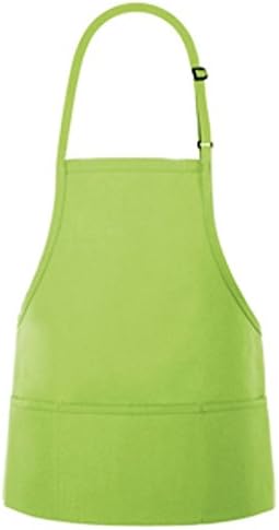 Fame Fabrics 82611 F10 3 Pocket Adjustable Neck Bib Apron, Lime