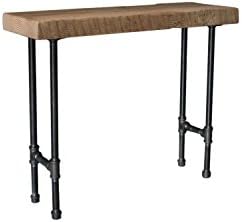 Reclaimed Barn Wood Console Table with Steel Pipe Legs
