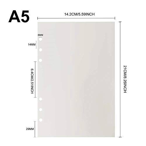 A5 Refill Paper Refillable Paper Unlined Blank Filler Paper Loose Leaf Paper 6-Holes Inserts 135 Sheets 270 Pages - Thumbnail 6
